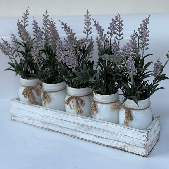 Rustic Lavender Mason Jar Centerpiece - Picture 9 of 9